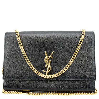 Saint Laurent Kate Leather Black Shoulder Bag Style 9