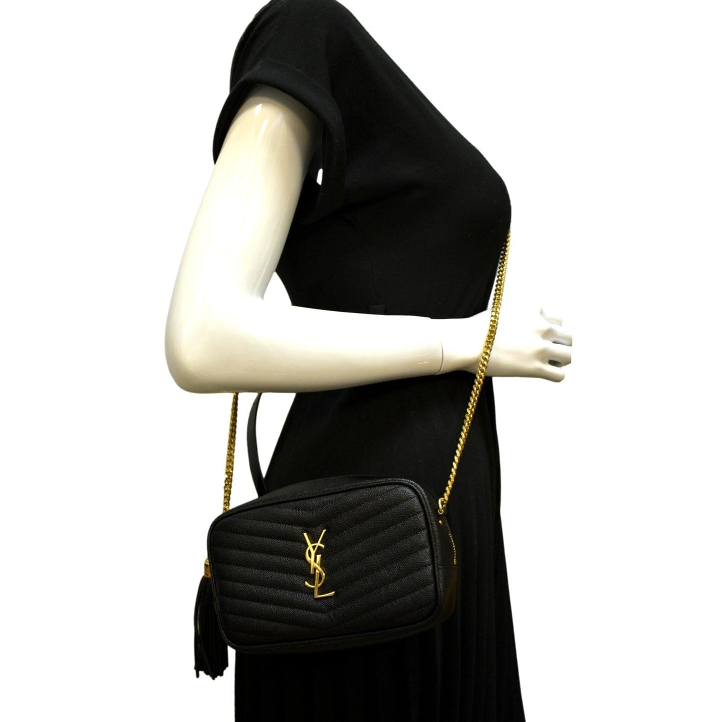 Saint Laurent Lou Leather Black Crossbody Style 24