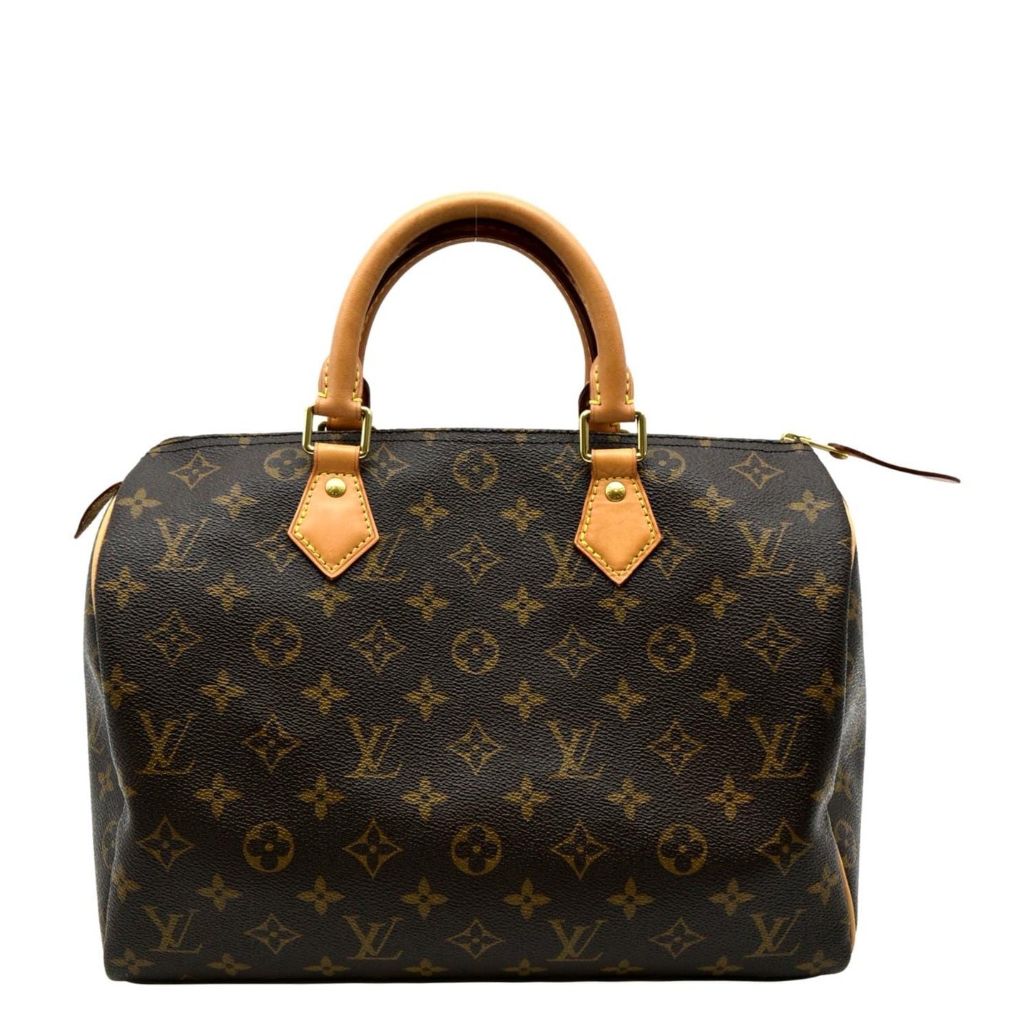 LOUIS VUITTON 30 Monogram Canvas Satchel Bag Brown