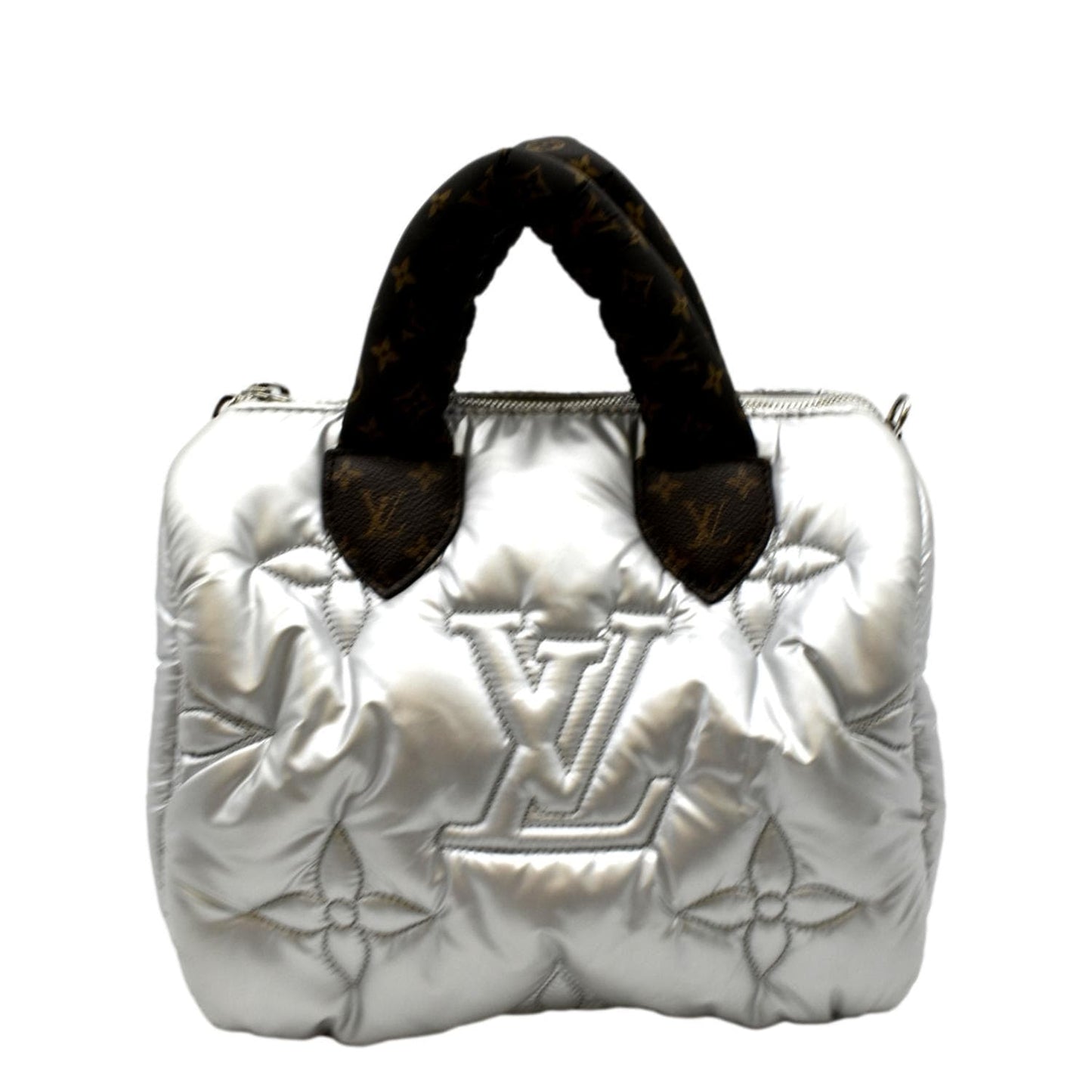 LOUIS VUITTON Bandouliere 25 Econyl Nylon Pillow Shoulder Bag Silver