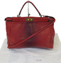 Fendi Peekaboo Leather Red Handbag Style 45