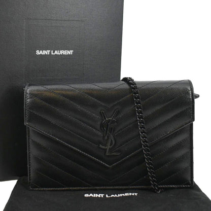 Saint Laurent Envelope Leather Black Crossbody Style 3
