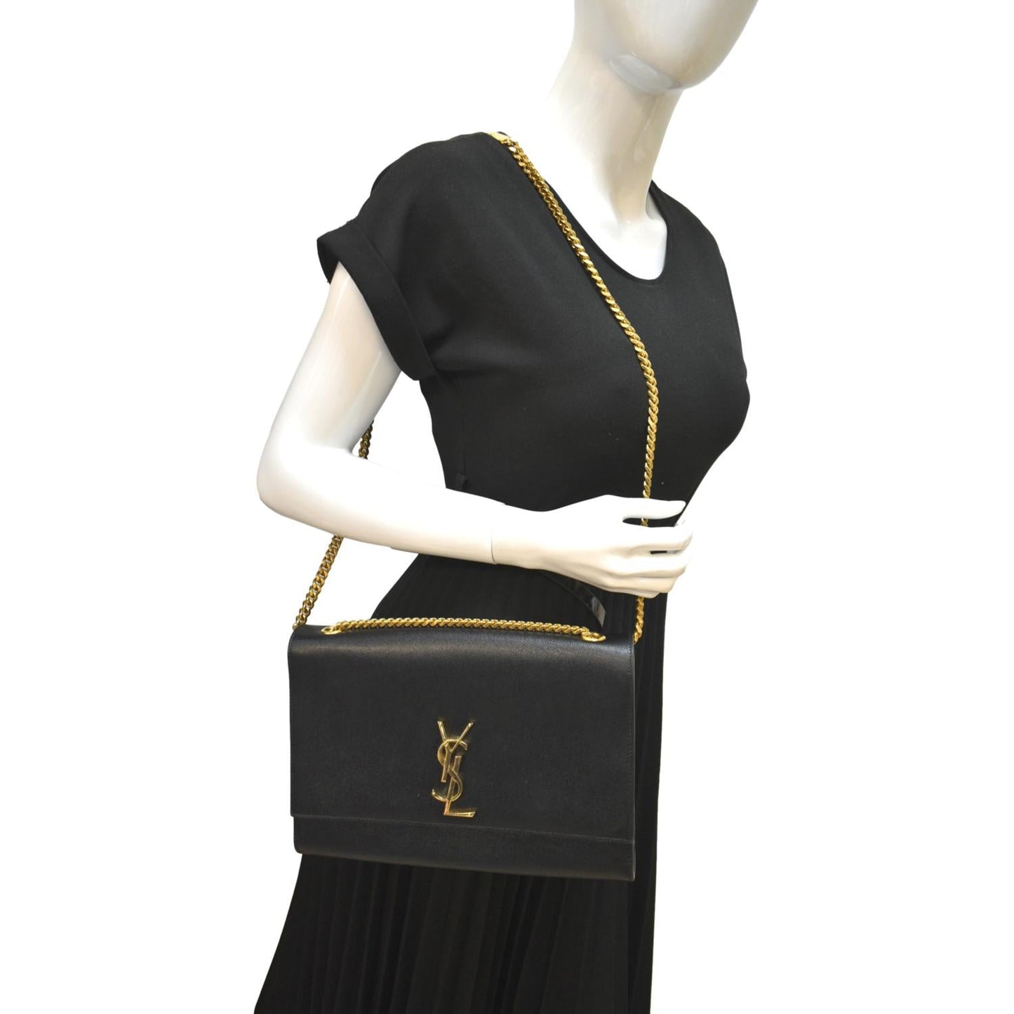 Saint Laurent Kate Leather Black Shoulder Bag Style 9