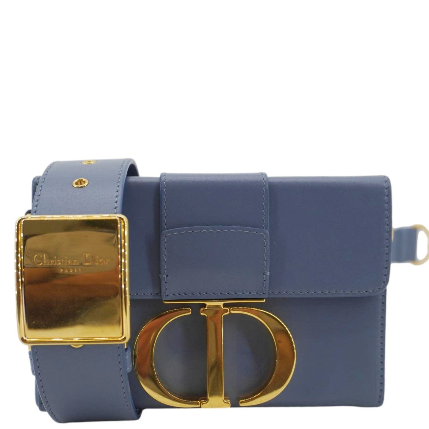 Christian Dior 30 Montaigne Flap Leather Crossbody Bag Blue