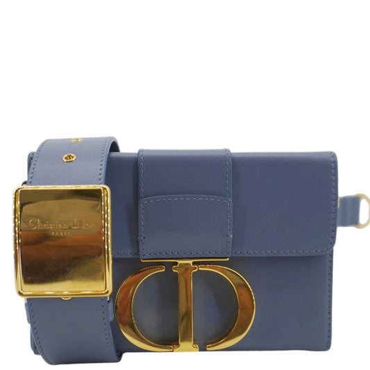 Christian Dior 30 Montaigne Flap Leather Crossbody Bag Blue