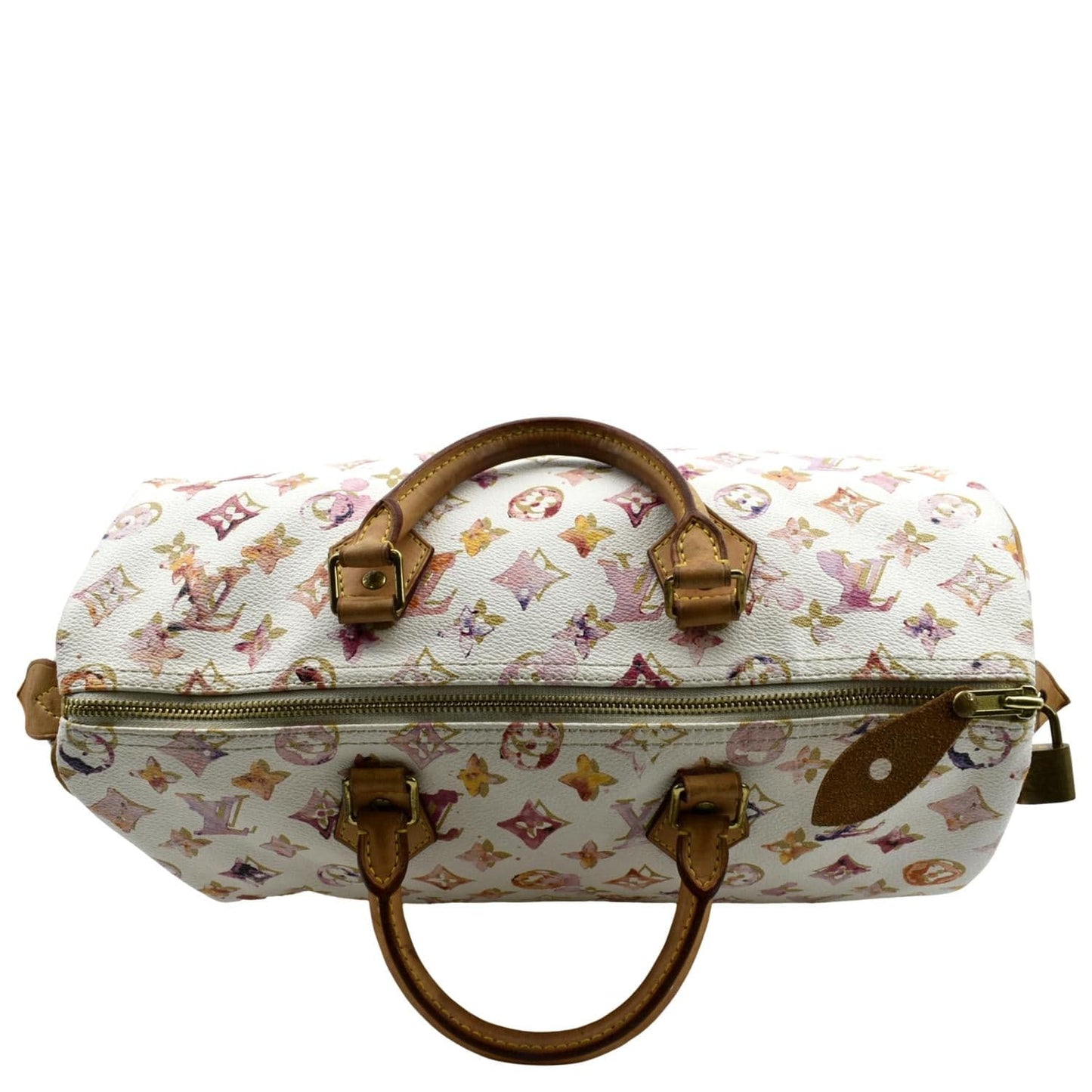 LOUIS VUITTON Richard Prince Watercolor Aquarelle 35 Monogram Satchel Bag Multicolor