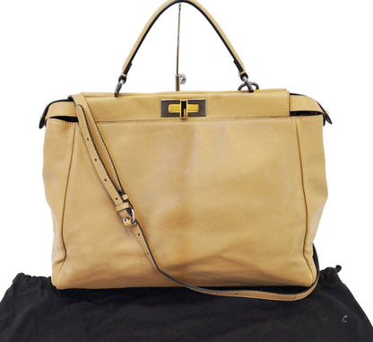 Fendi Peekaboo Leather Brown Handbag