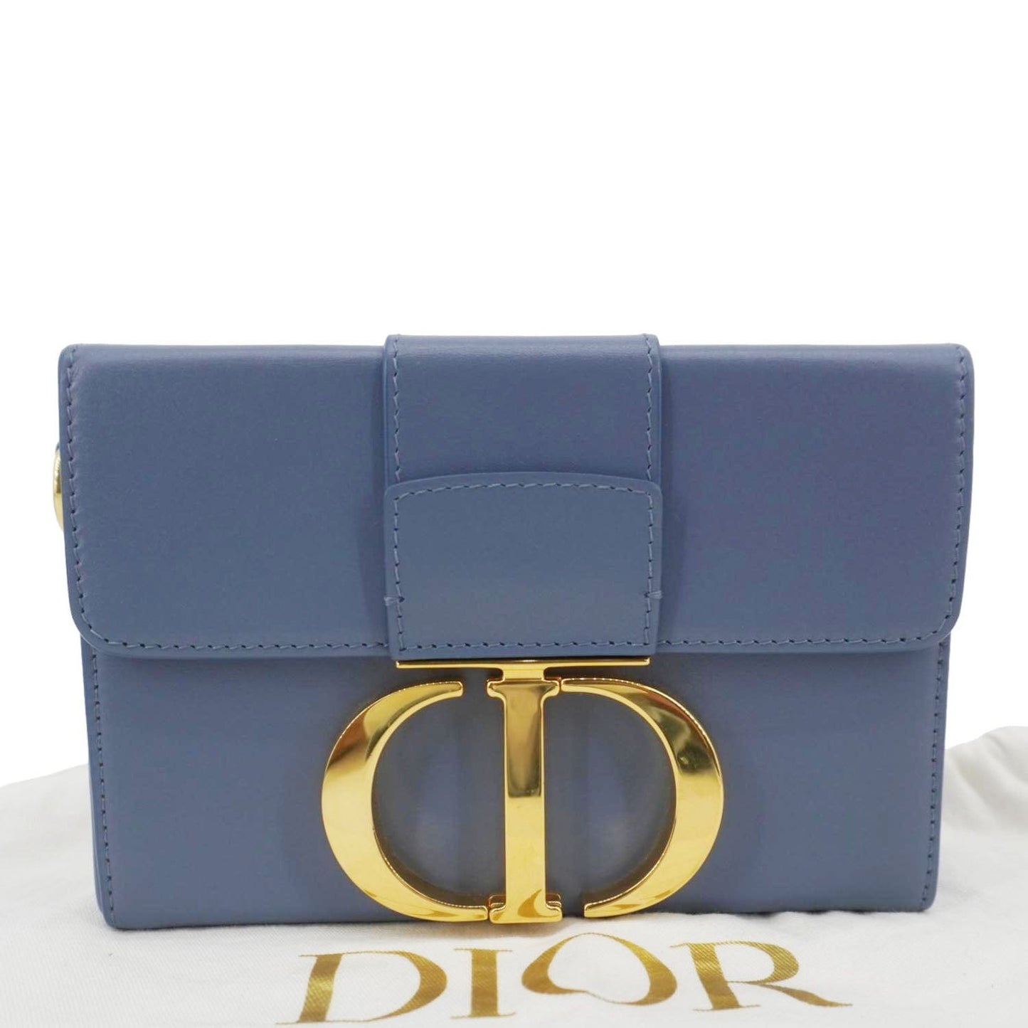 Christian Dior 30 Montaigne Flap Leather Crossbody Bag Blue