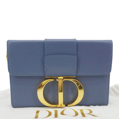 Christian Dior 30 Montaigne Flap Leather Crossbody Bag Blue