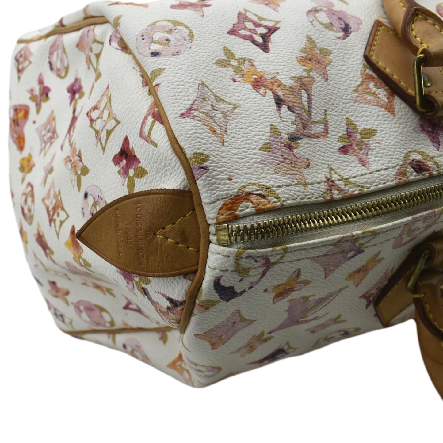 LOUIS VUITTON Richard Prince Watercolor Aquarelle 35 Monogram Satchel Bag Multicolor