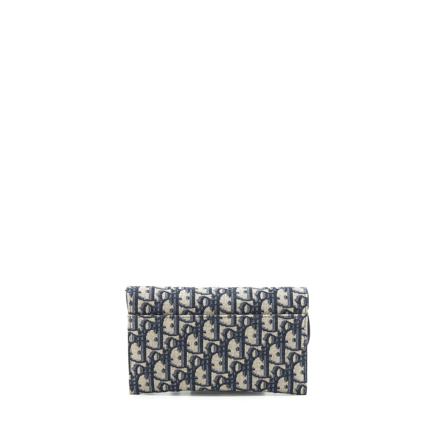Dior Saddle Wallet On Chain Blue Oblique Jacquard