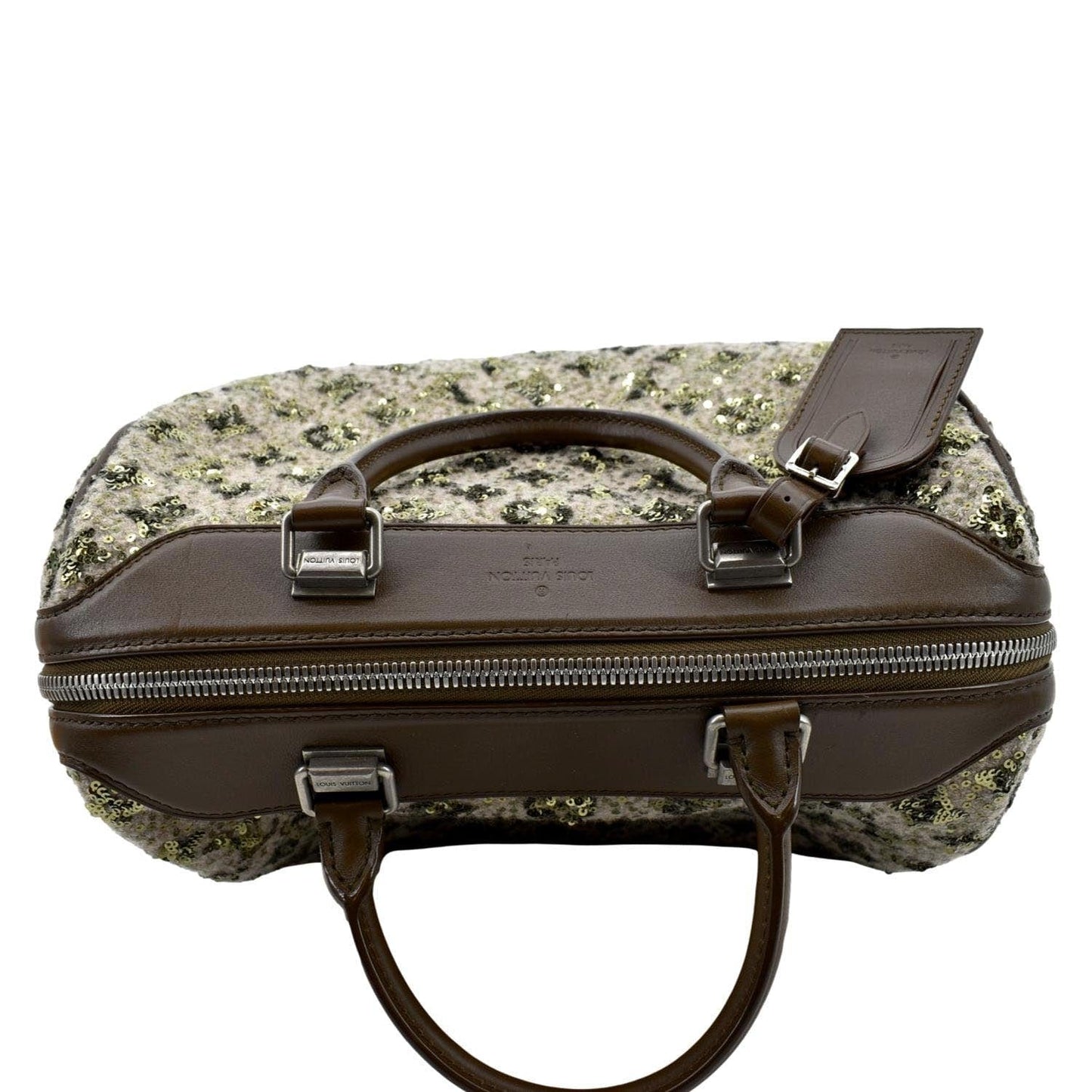 LOUIS VUITTON Sunshine Express 30 Monogram Sequin Satchel Bag Khaki