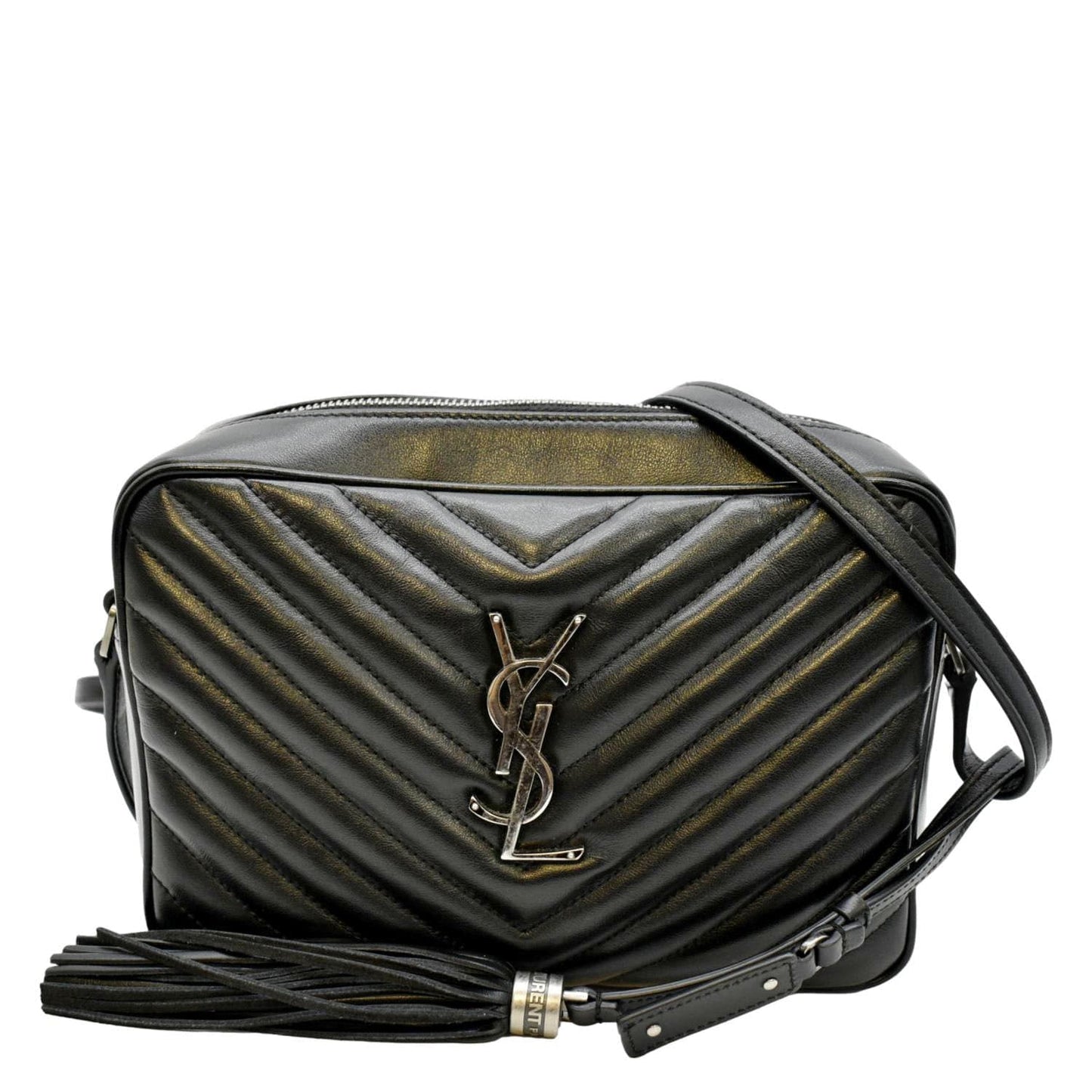 Saint Laurent Lou Leather Black Crossbody Style 23