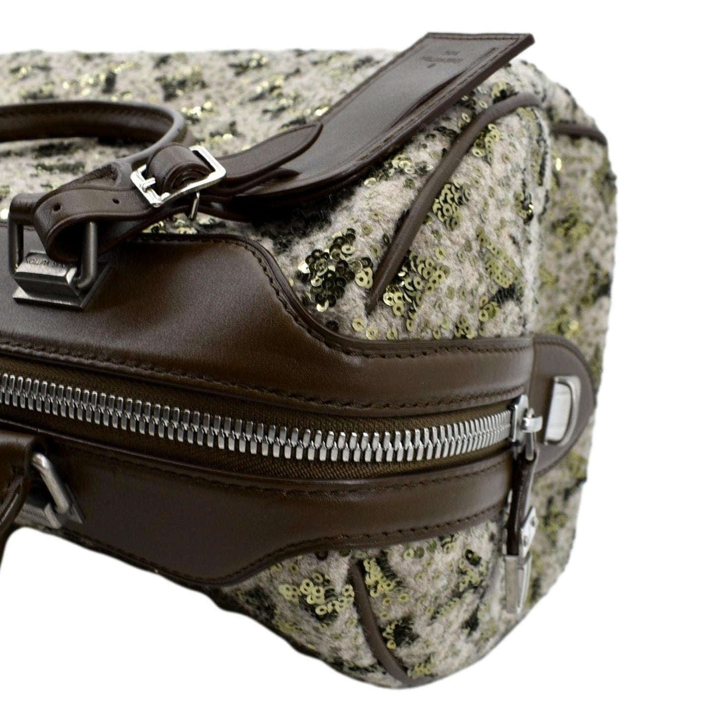 LOUIS VUITTON Sunshine Express 30 Monogram Sequin Satchel Bag Khaki