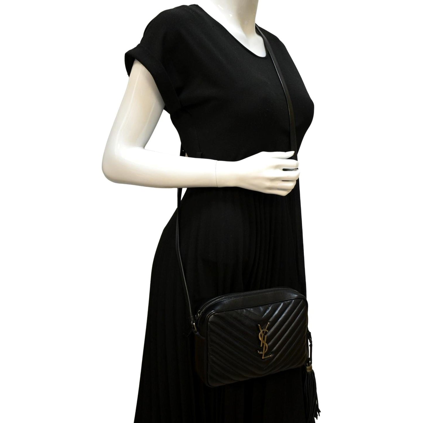 Saint Laurent Lou Leather Black Crossbody Style 23
