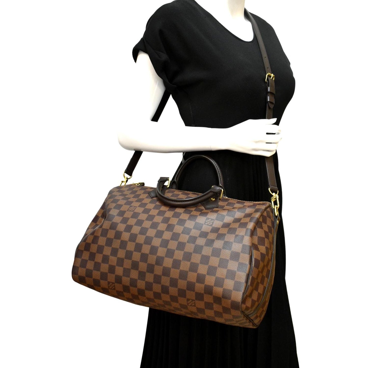 LOUIS VUITTON 35 Bandouliere Damier Ebene Shoulder Bag Brown