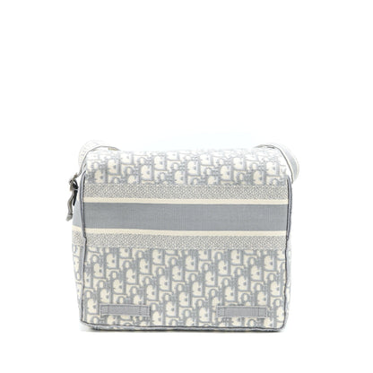 Dior Diorcamp Messenger Purse Oblique Embroidery Light Grey