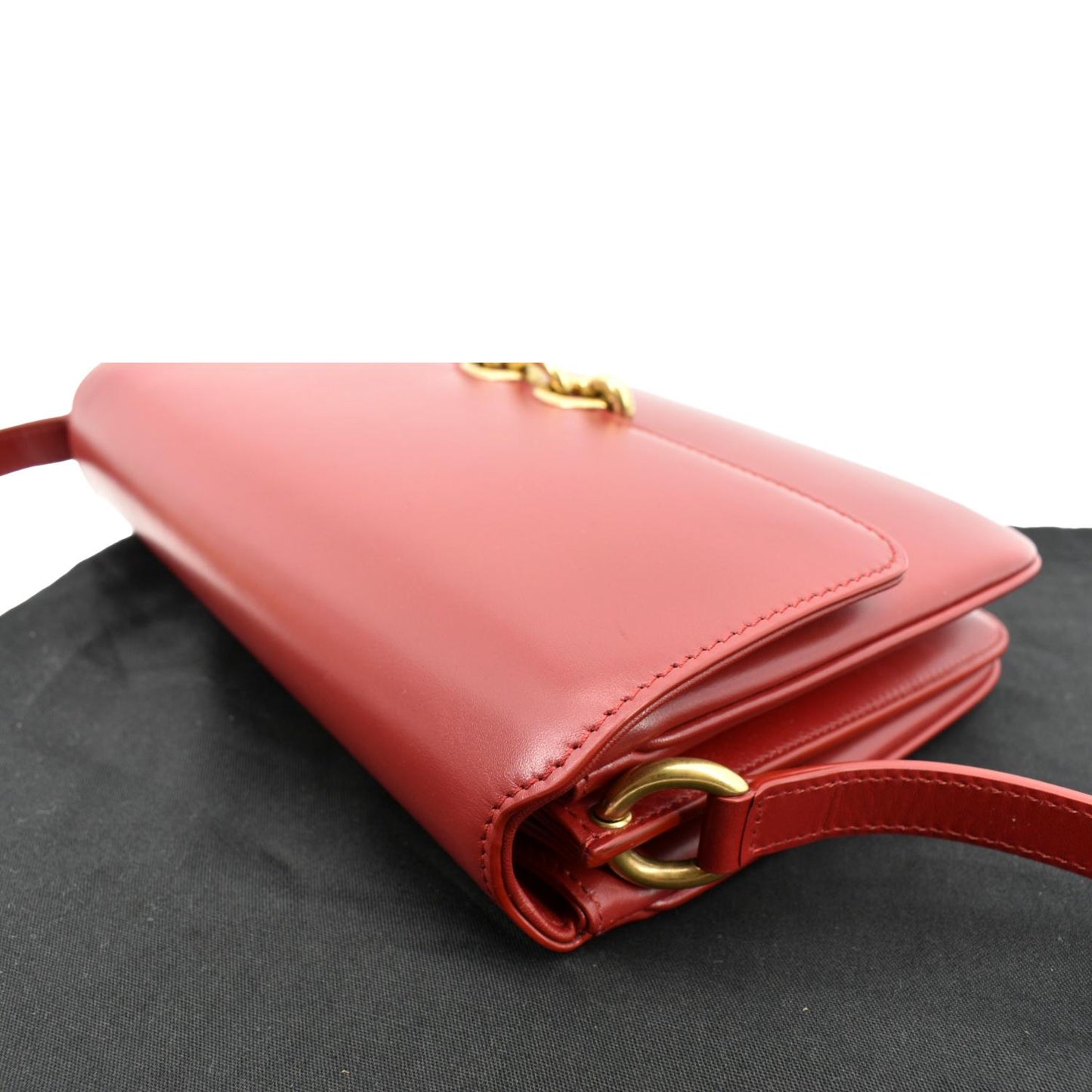 Saint Laurent Leather Red Shoulder Bag Style 41