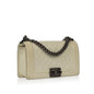 Chanel Boy Bag Lambskin Cream Shoulder Bag Lambskin
