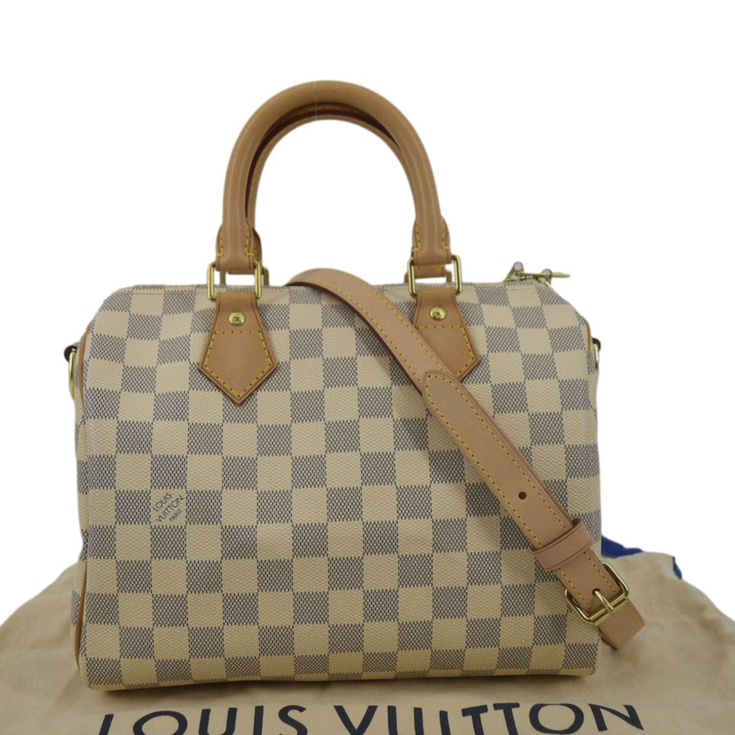 LOUIS VUITTON 25 Bandouliere Damier Azur Satchel Bag White