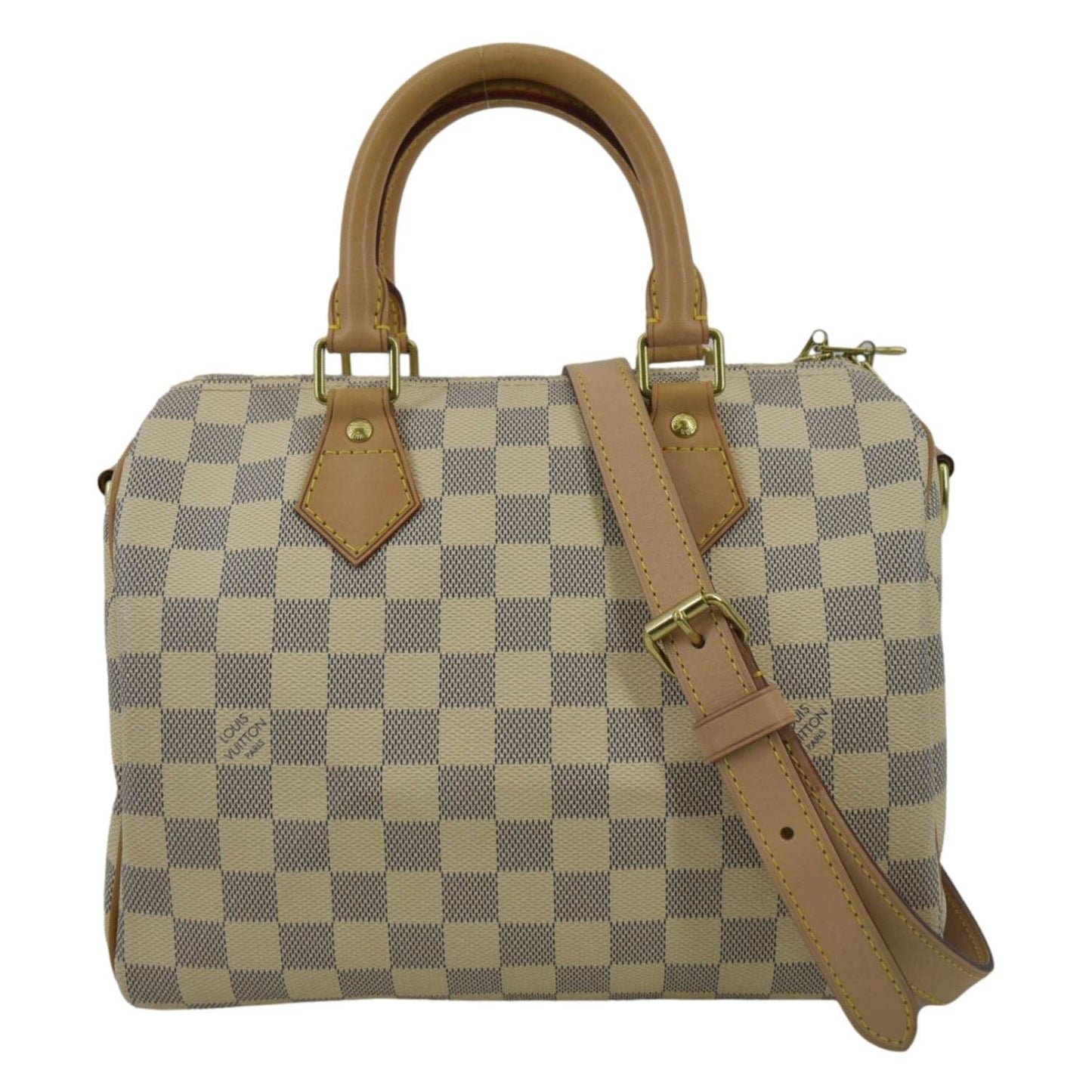 LOUIS VUITTON 25 Bandouliere Damier Azur Satchel Bag White