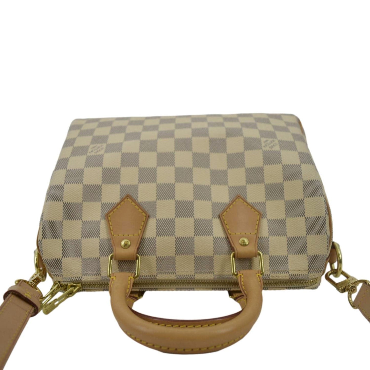 LOUIS VUITTON 25 Bandouliere Damier Azur Satchel Bag White
