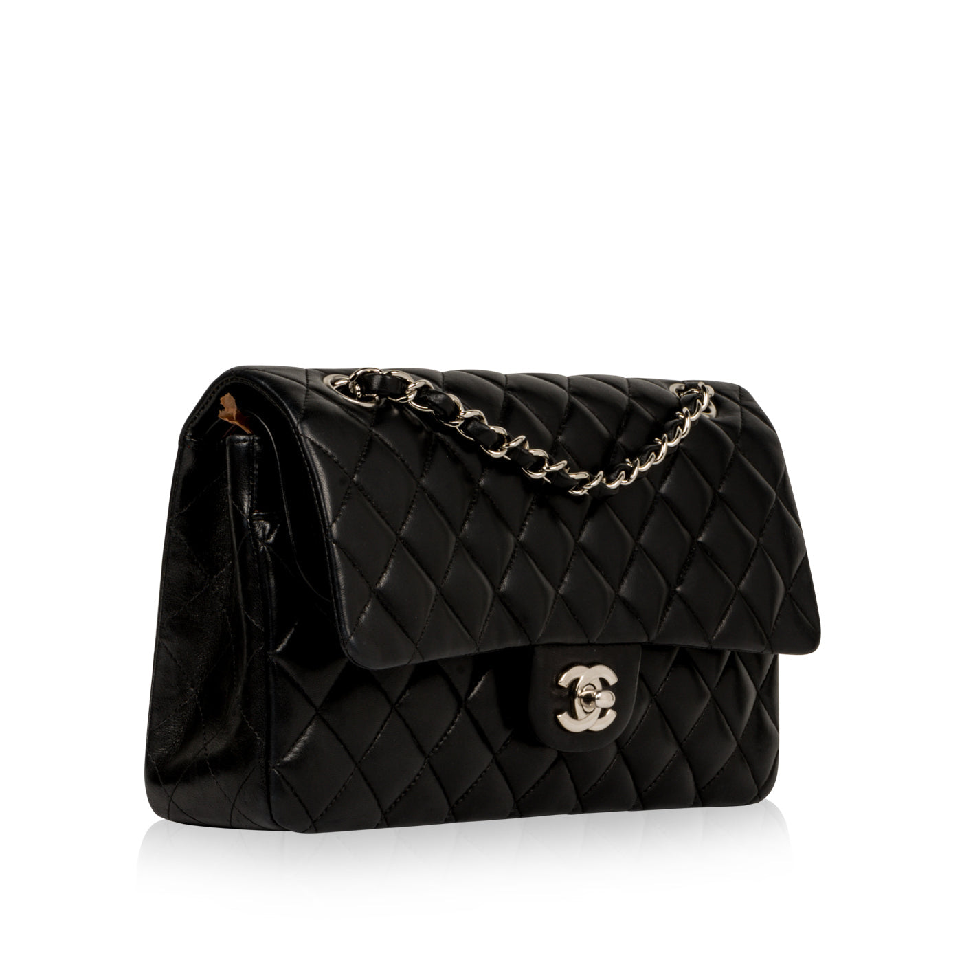Chanel Classic Flap Lambskin Black Shoulder Bag Style 152
