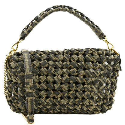 Fendi Baguette Jacquard Brown Shoulder Bag