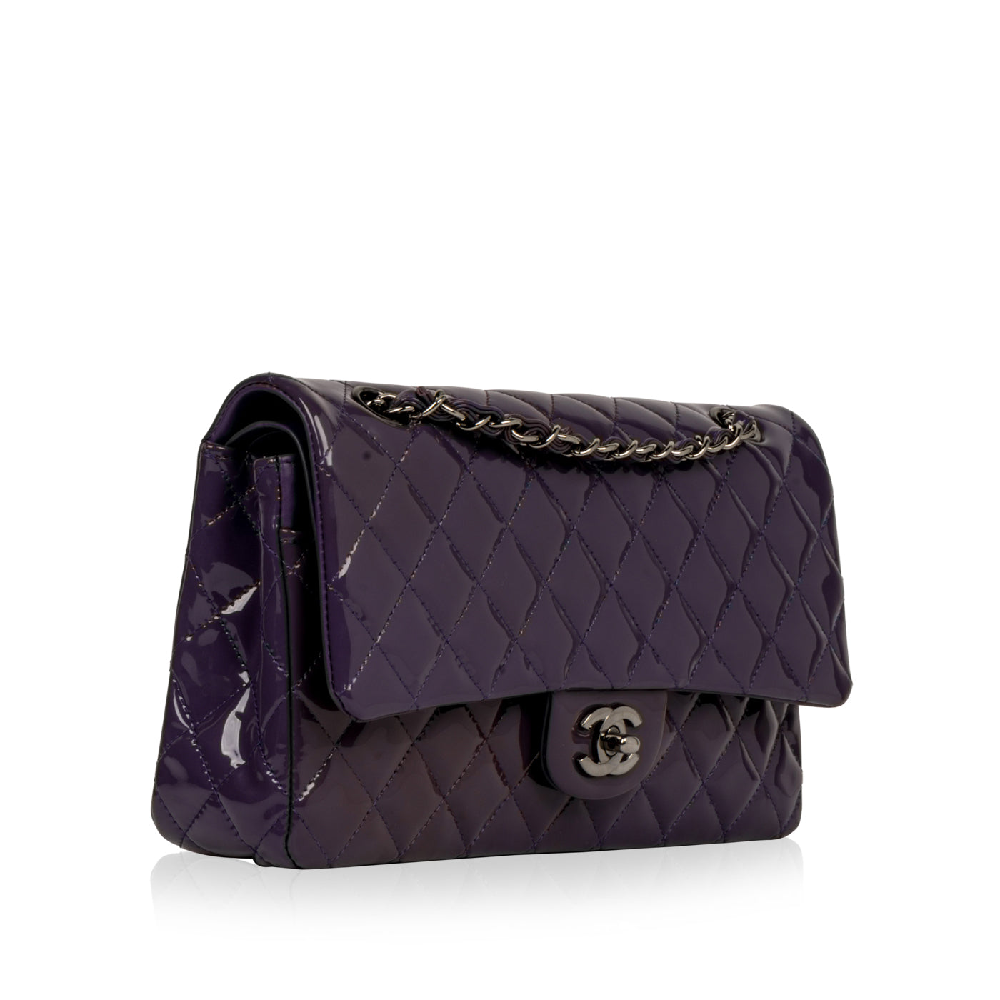 Chanel Classic Flap Patent Leather Black Shoulder Bag Style 7