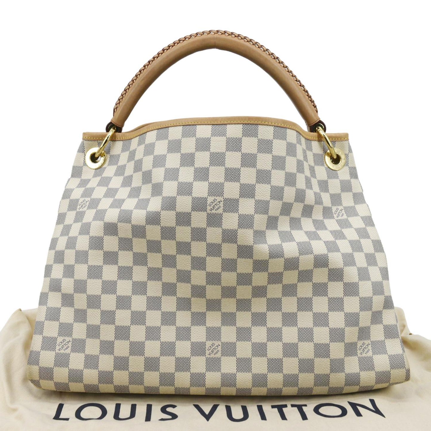 LOUIS VUITTON Artsy MM Damier Azur Hobo Bag White