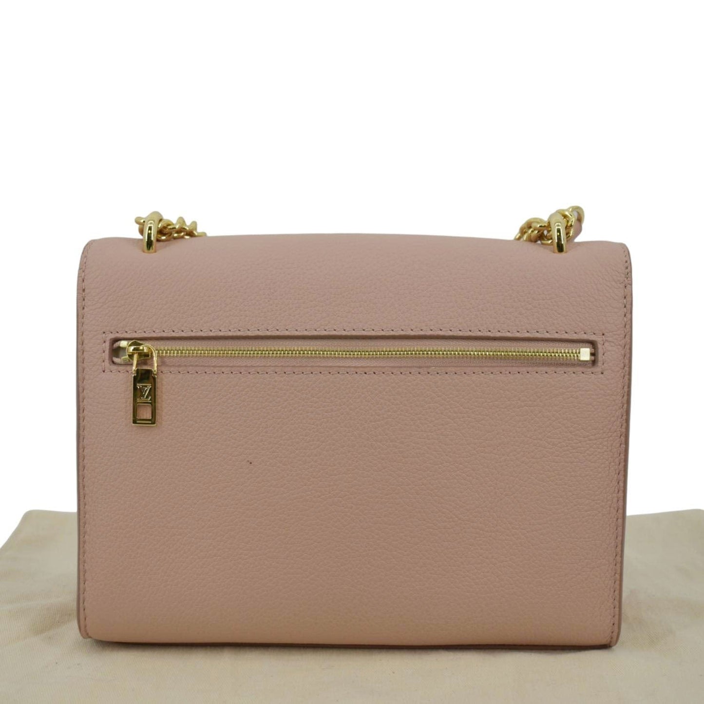 LOUIS VUITTON Mylockme Chain Calf Leather Chain Shoulder Bag Rose Trianon Pink
