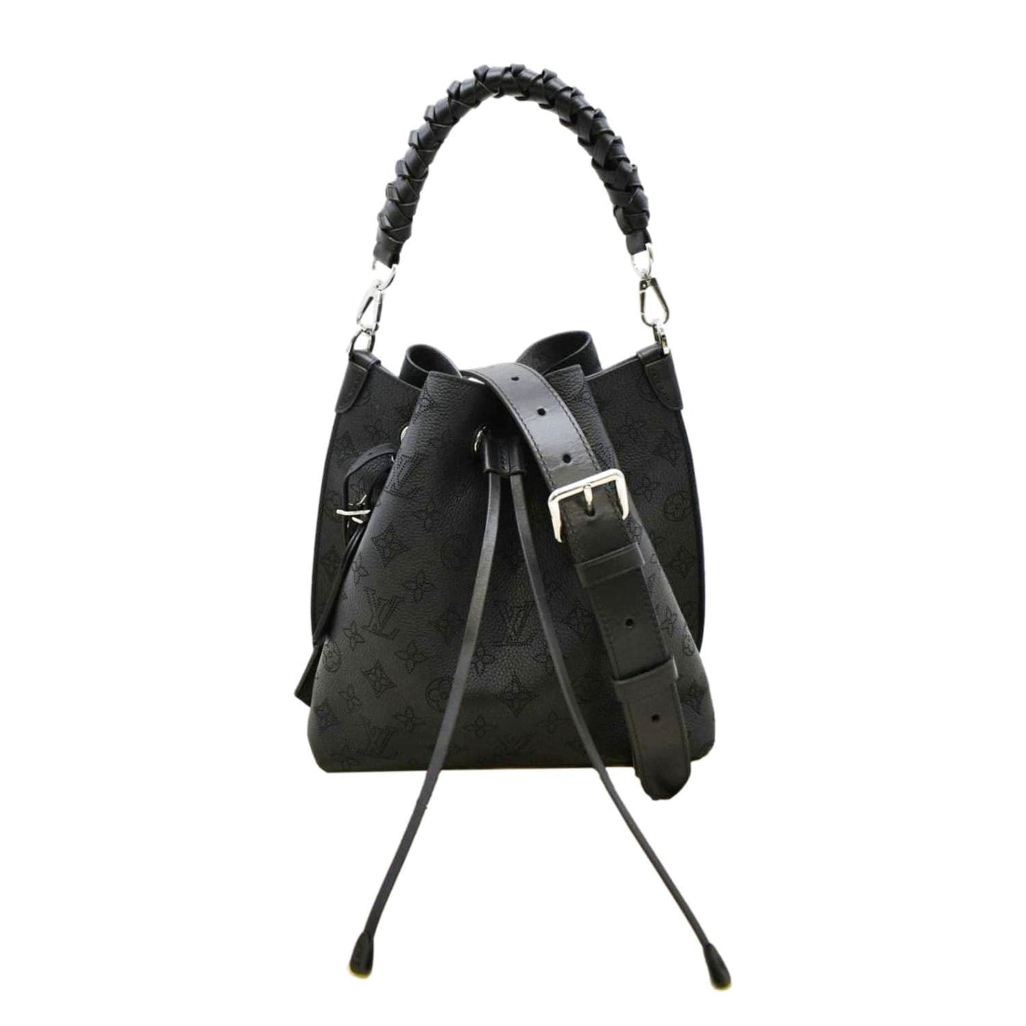 LOUIS VUITTON Muria Mahina Perforated Leather Shoulder Bag Black