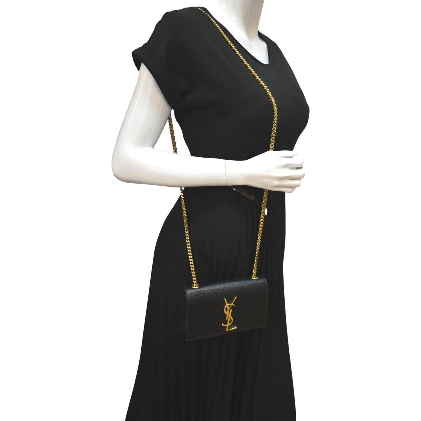 Saint Laurent Kate Leather Black Shoulder Bag Style 10