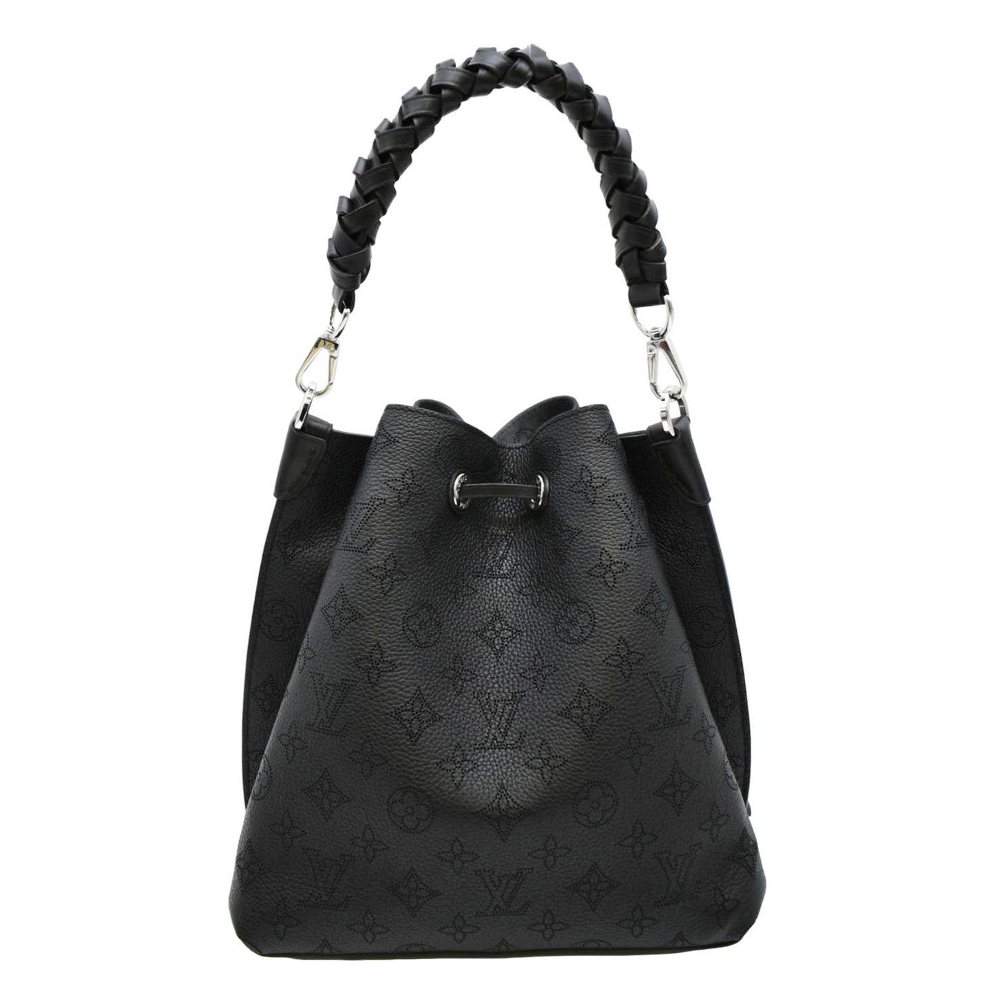 LOUIS VUITTON Muria Mahina Perforated Leather Shoulder Bag Black