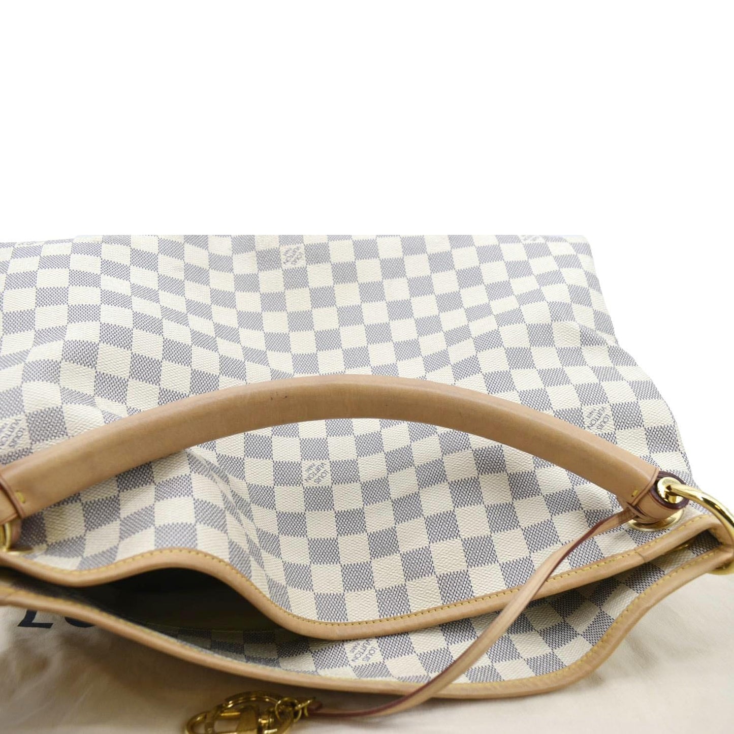 LOUIS VUITTON Artsy MM Damier Azur Hobo Bag White