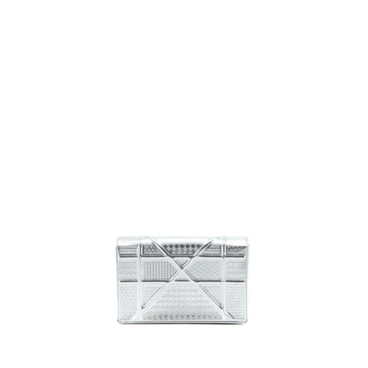 Dior Diorama Wallet On Chain Patent Metallic Silver