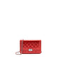 Chanel Boy Wallet On Chain Patent Metallic Red SHW