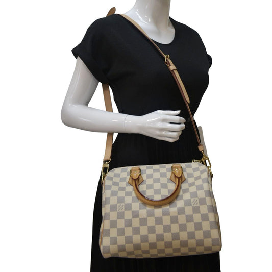 LOUIS VUITTON 25 Bandouliere Damier Azur Satchel Bag White