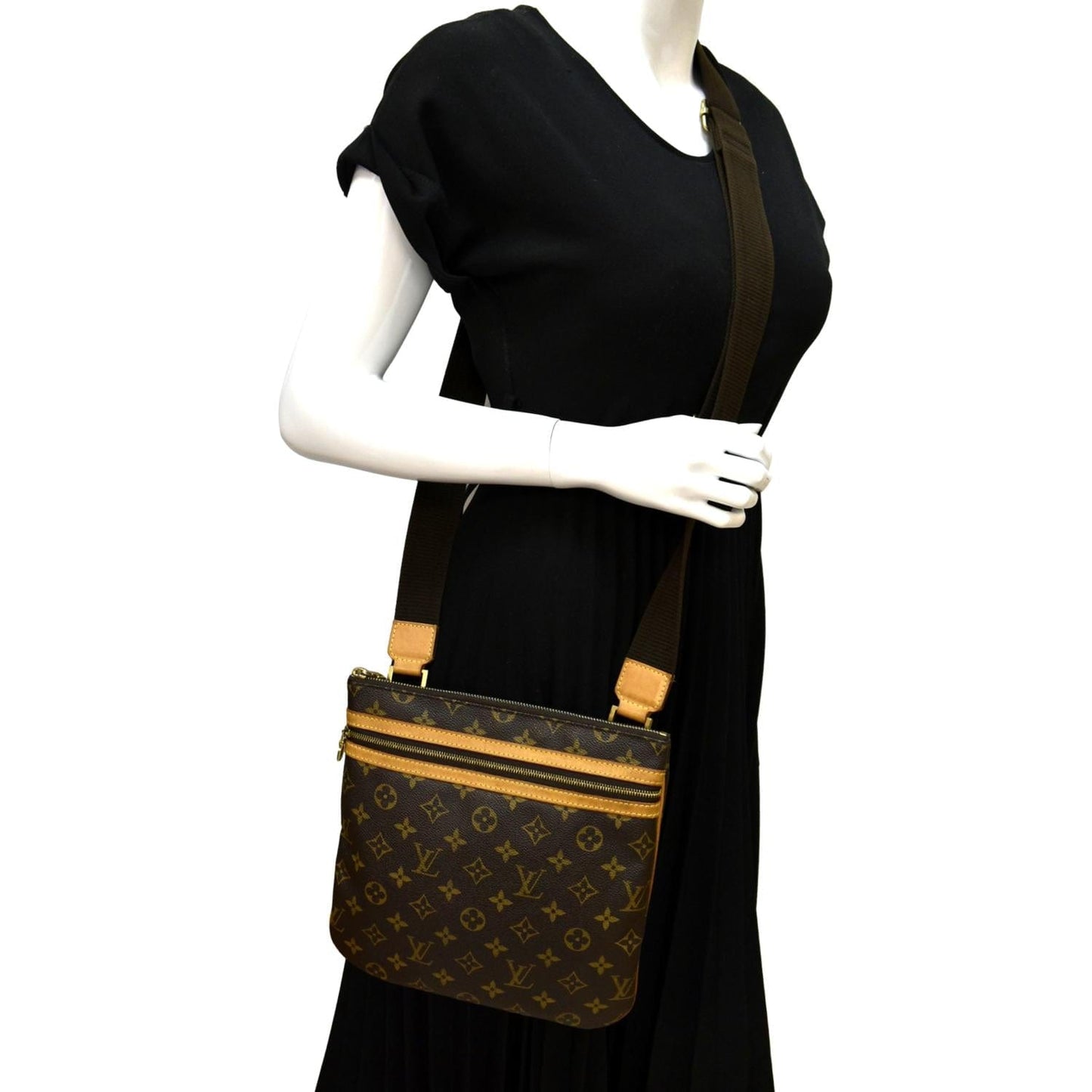 LOUIS VUITTON Bosphore Pochette Monogram Canvas Shoulder Bag Brown (35004 - SYB )