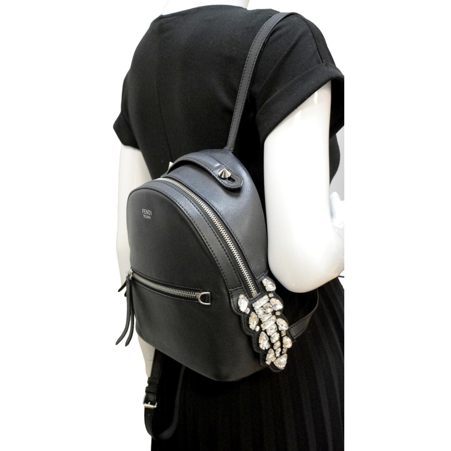 Fendi By The Way Leather Black Backpack