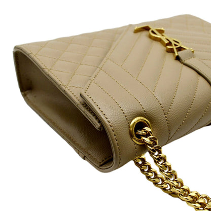 Saint Laurent Envelope Leather Beige Shoulder Bag Leather