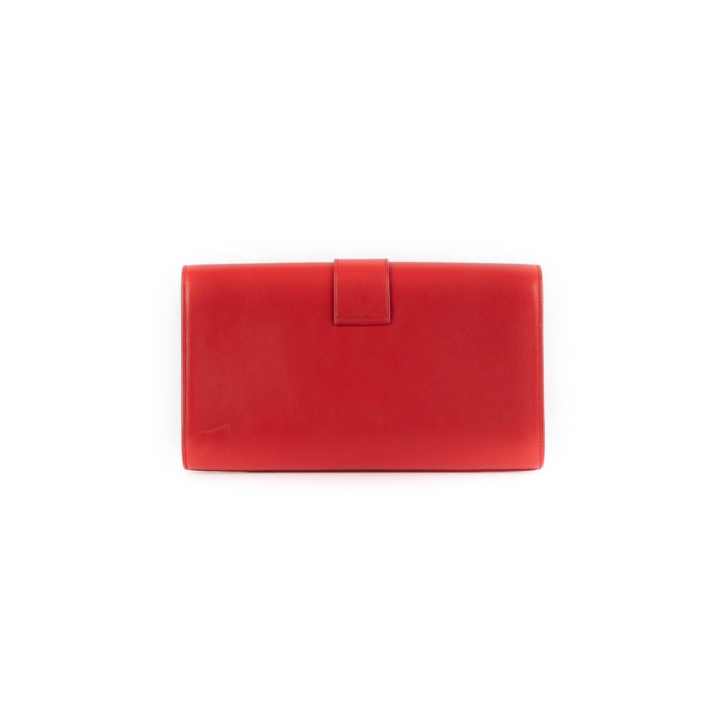 Saint Laurent Luxury Leather Red Clutch