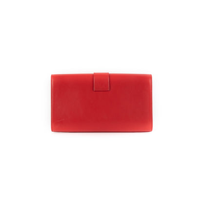 Saint Laurent Luxury Leather Red Clutch
