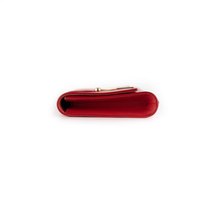 Saint Laurent Luxury Leather Red Clutch