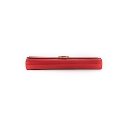 Saint Laurent Luxury Leather Red Clutch