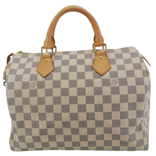 LOUIS VUITTON 30 Damier Azur Shoulder Bag White