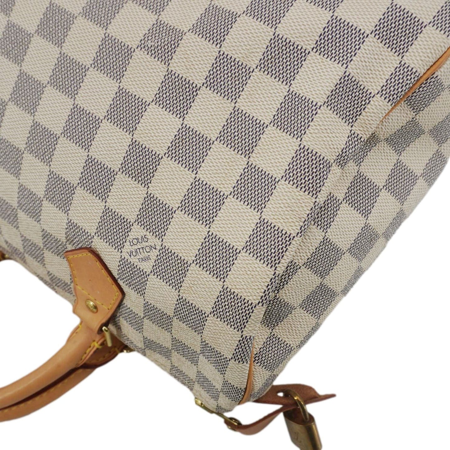 LOUIS VUITTON 30 Damier Azur Shoulder Bag White