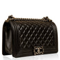 Chanel Boy Bag Lambskin Black Shoulder Bag Style 12