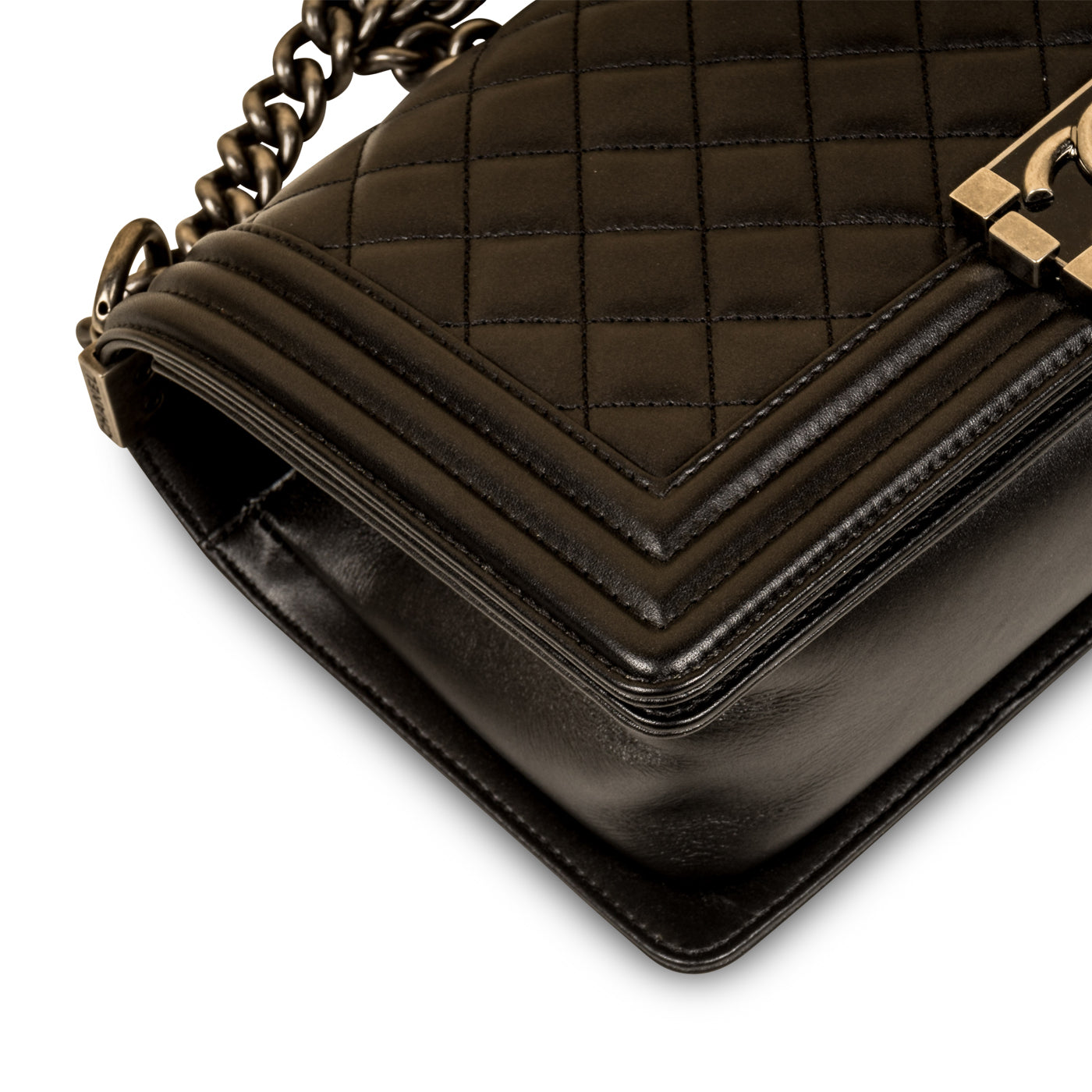 Chanel Boy Bag Lambskin Black Shoulder Bag Style 12