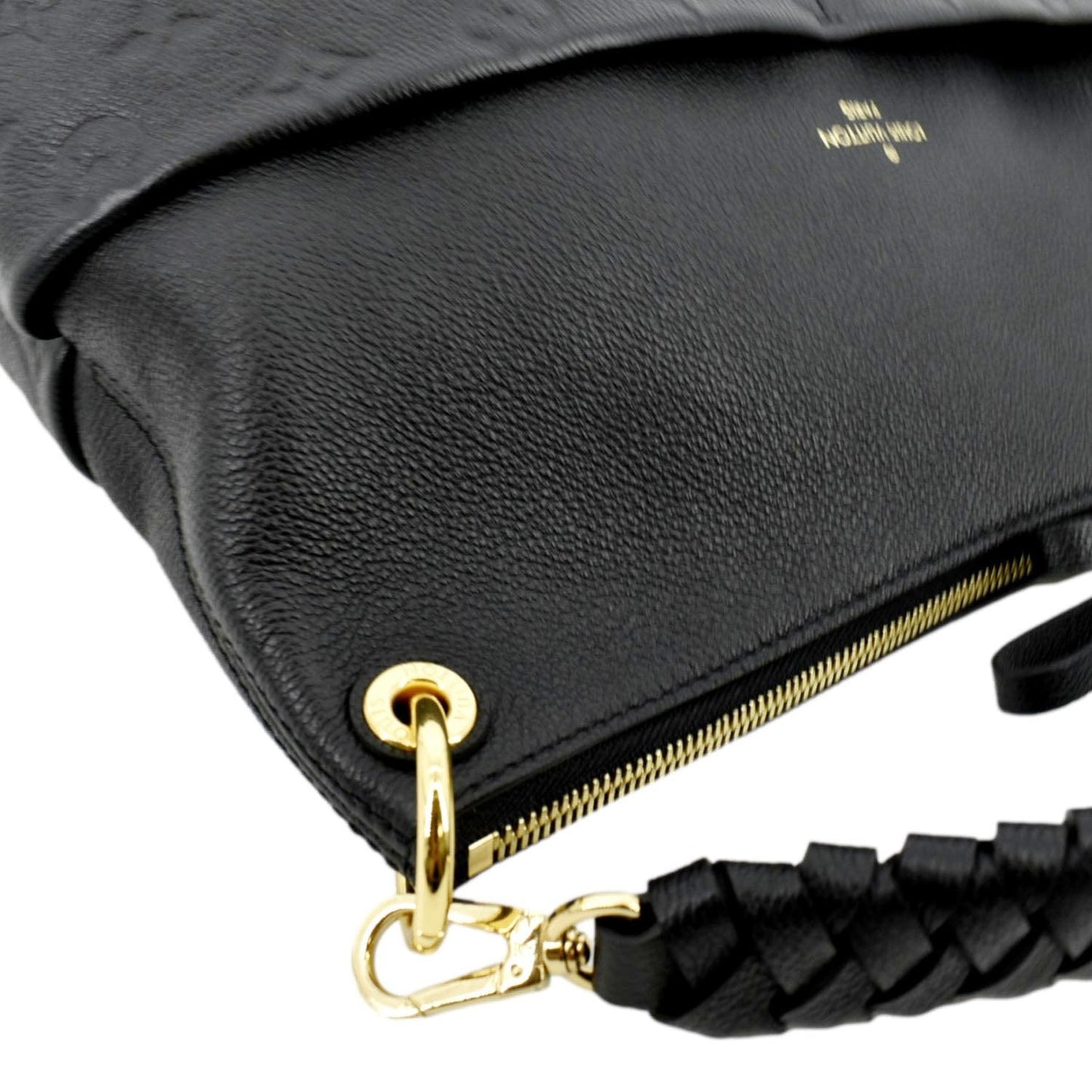 LOUIS VUITTON Maida Monogram Empreinte Leather Hobo Shoulder Bag Black